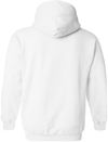 Am image of a Custom Gildan Heavy Blend Hooded Sweatshirt in White!