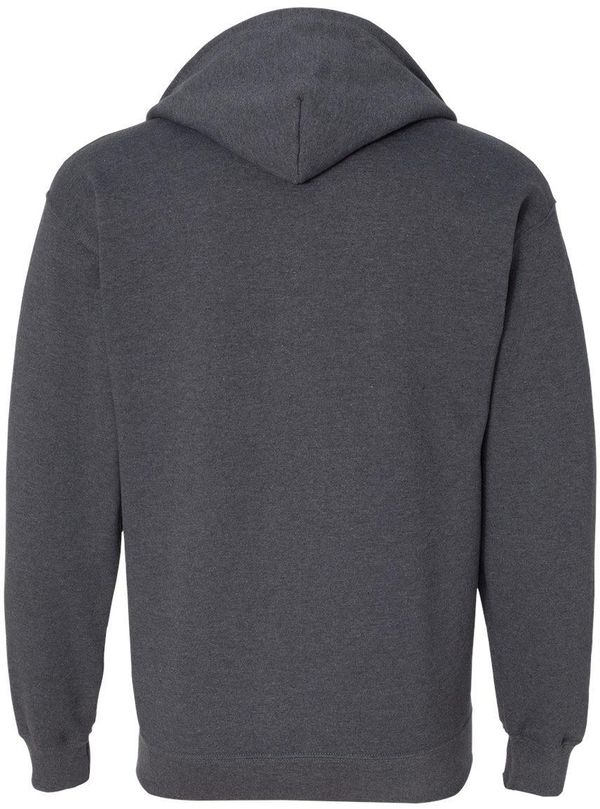 Am image of a Custom Gildan Heavy Blend Full Zip Hooded Sweatshirt in Dark Heather!