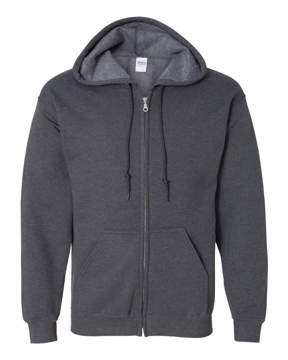 Gildan Heavy Blend Full Zip Hooded Sweatshirt in Dark Heather
