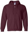 Am image of a Custom Gildan Heavy Blend Full Zip Hooded Sweatshirt in Maroon!