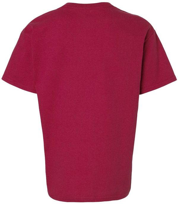 Am image of a Custom Gildan Ultra Cotton Youth T Shirt in Cardinal Red!