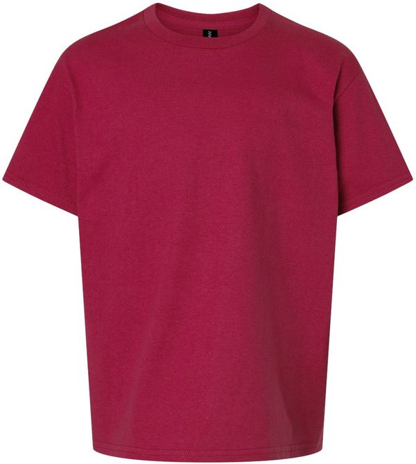 Am image of a Custom Gildan Ultra Cotton Youth T Shirt in Cardinal Red!