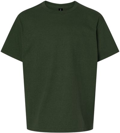 Am image of a Custom Gildan Ultra Cotton Youth T Shirt in Forest Green!