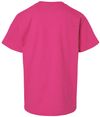 Am image of a Custom Gildan Ultra Cotton Youth T Shirt in Heliconia!