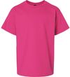 Am image of a Custom Gildan Ultra Cotton Youth T Shirt in Heliconia!