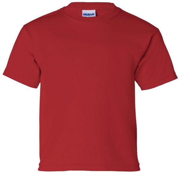 Am image of a Custom Gildan Ultra Cotton Youth T Shirt in Red!