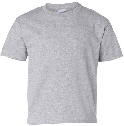 Am image of a Custom Gildan Ultra Cotton Youth T Shirt in Sport Grey!