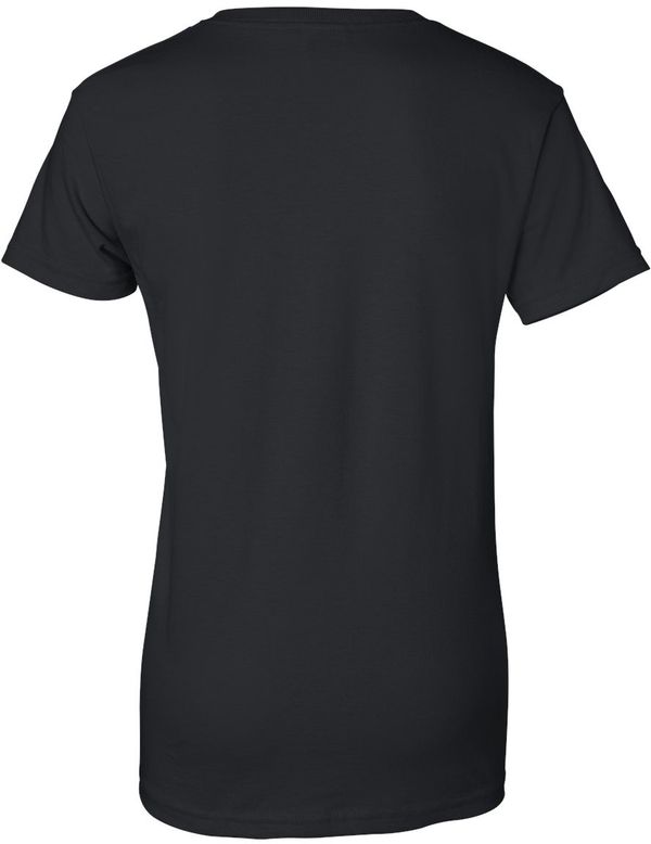 Am image of a Custom Gildan Ultra Cotton Ladies TShirt in Black!