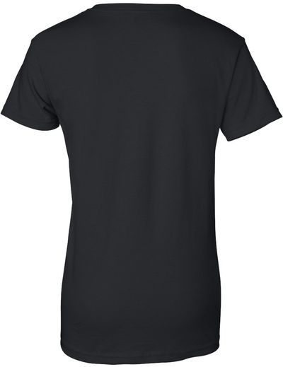 Am image of a Custom Gildan Ultra Cotton Ladies TShirt in Black!