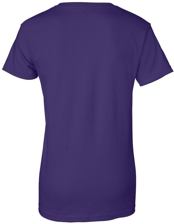 Am image of a Custom Gildan Ultra Cotton Ladies TShirt in Purple!