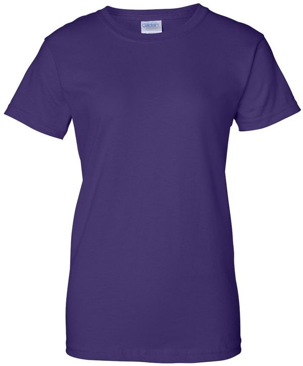 Am image of a Custom Gildan Ultra Cotton Ladies TShirt in Purple!