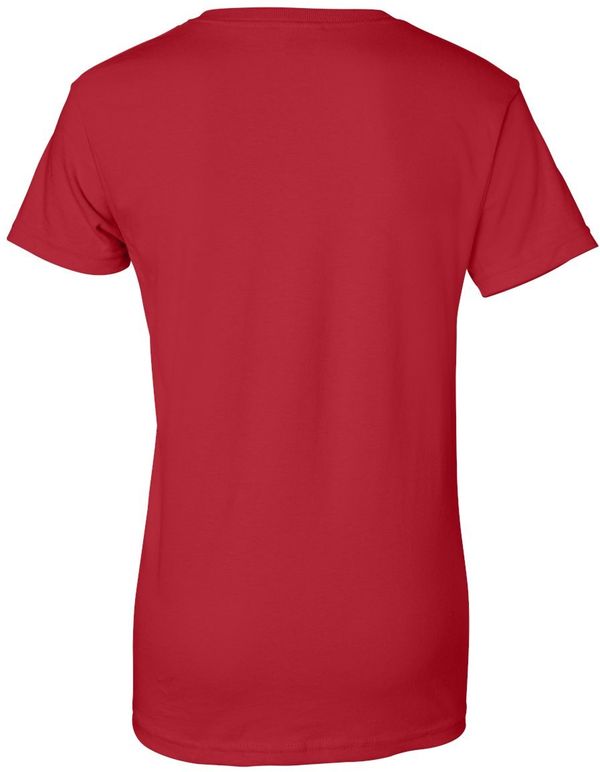 Am image of a Custom Gildan Ultra Cotton Ladies TShirt in Red!