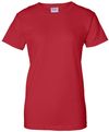 Am image of a Custom Gildan Ultra Cotton Ladies TShirt in Red!