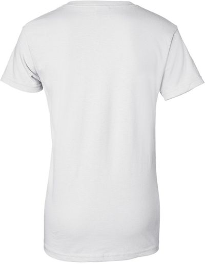 Am image of a Custom Gildan Ultra Cotton Ladies TShirt in White!