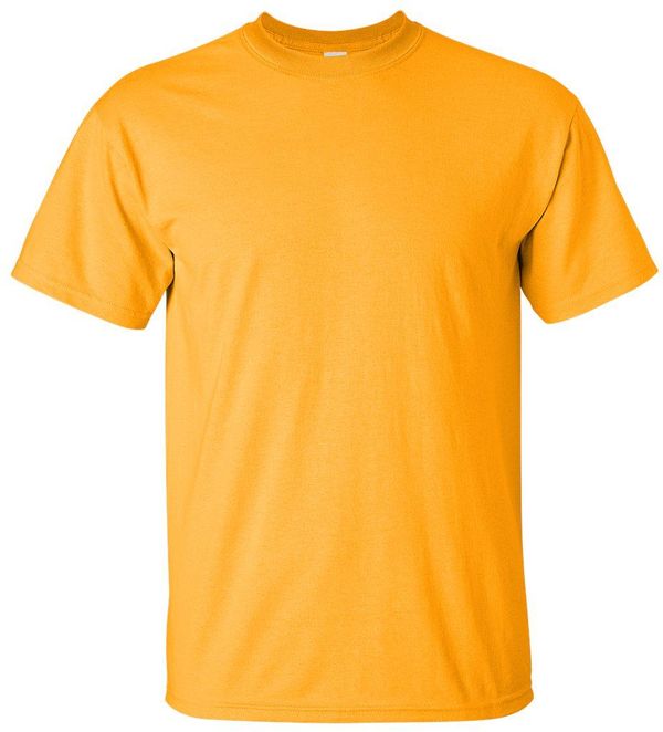 Am image of a Custom Gildan Ultra Cotton T Shirt in Gold!