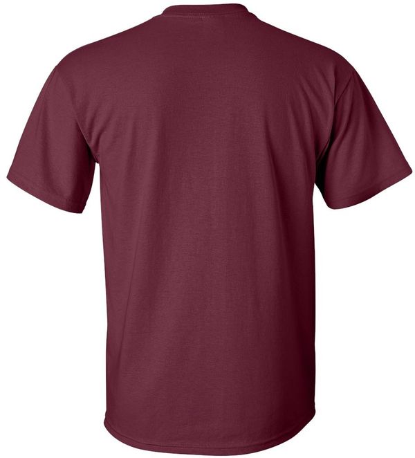 Am image of a Custom Gildan Ultra Cotton T Shirt in Maroon!