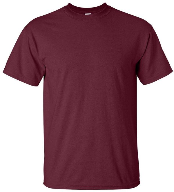 Am image of a Custom Gildan Ultra Cotton T Shirt in Maroon!