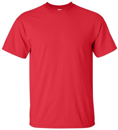 Am image of a Custom Gildan Ultra Cotton T Shirt in Red!
