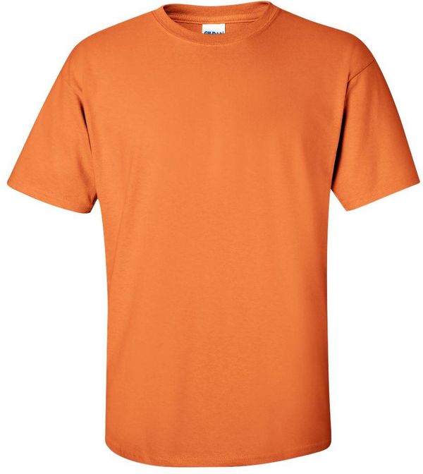 Am image of a Custom Gildan Ultra Cotton T Shirt in Tangerine!