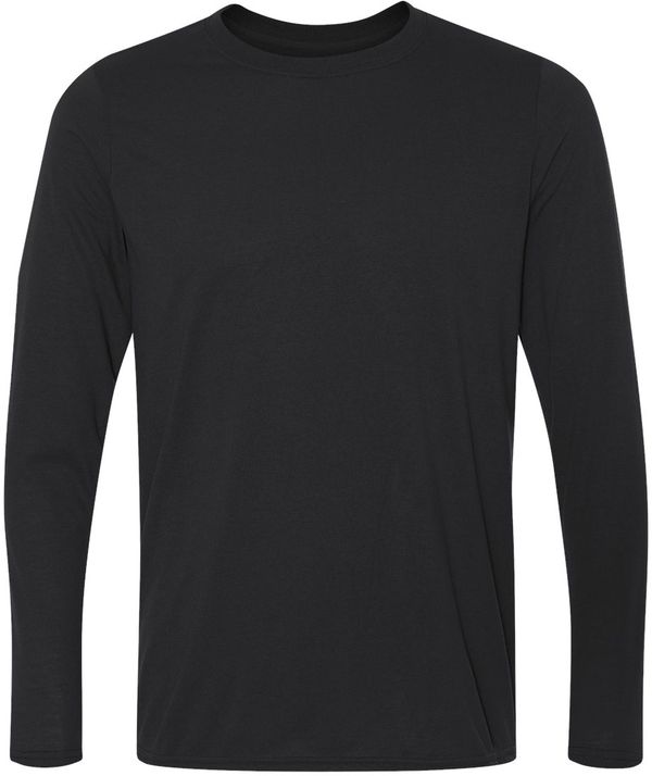 Am image of a Custom Gildan Performance Long Sleeve T Shirt in Black!