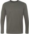 Am image of a Custom Gildan Performance Long Sleeve T Shirt in Charcoal!