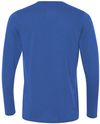 Am image of a Custom Gildan Performance Long Sleeve T Shirt in Royal!