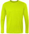 Am image of a Custom Gildan Performance Long Sleeve T Shirt in Safety Green!