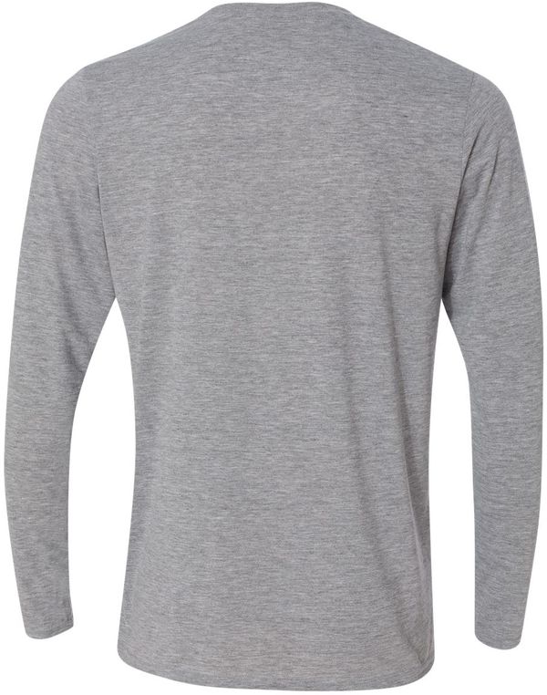 Am image of a Custom Gildan Performance Long Sleeve T Shirt in Sport Grey!