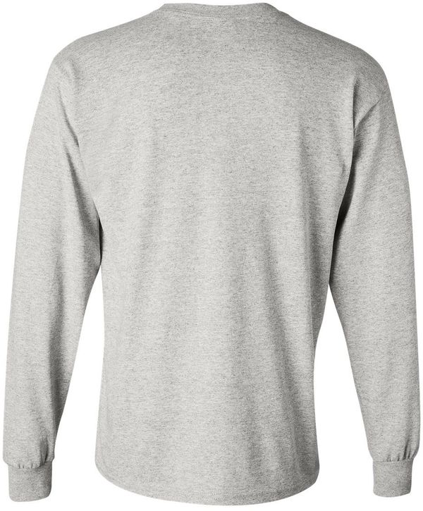 Am image of a Custom Gildan Heavy Cotton Long Sleeve T Shirt in Ash!