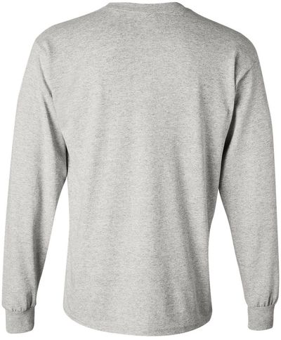 Am image of a Custom Gildan Heavy Cotton Long Sleeve T Shirt in Ash!