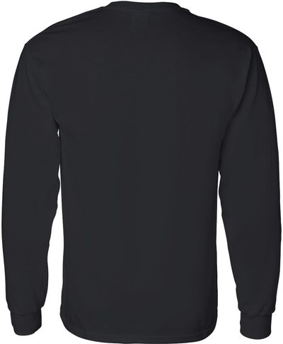 Am image of a Custom Gildan Heavy Cotton Long Sleeve T Shirt in Black!