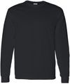 Am image of a Custom Gildan Heavy Cotton Long Sleeve T Shirt in Black!
