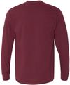 Am image of a Custom Gildan Heavy Cotton Long Sleeve T Shirt in Maroon!