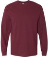 Am image of a Custom Gildan Heavy Cotton Long Sleeve T Shirt in Maroon!