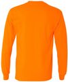 Am image of a Custom Gildan Heavy Cotton Long Sleeve T Shirt in Safety Orange!