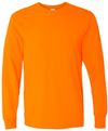 Am image of a Custom Gildan Heavy Cotton Long Sleeve T Shirt in Safety Orange!