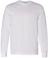 Am image of a Custom Gildan Heavy Cotton Long Sleeve T Shirt in White!