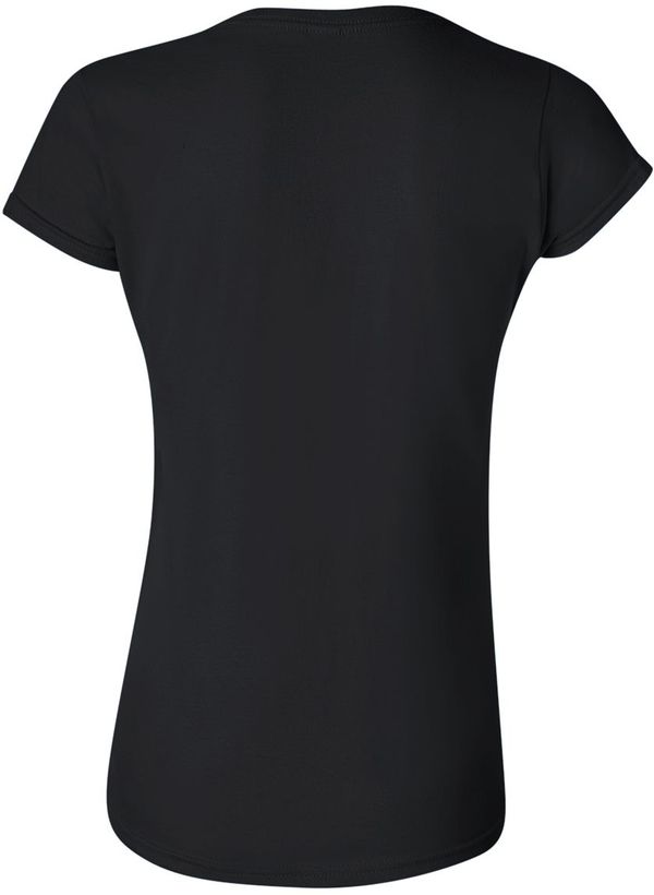 Am image of a Custom Gildan Softstyle Women's T Shirt in Black!