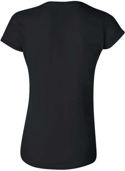 Am image of a Custom Gildan Softstyle Women's T Shirt in Black!