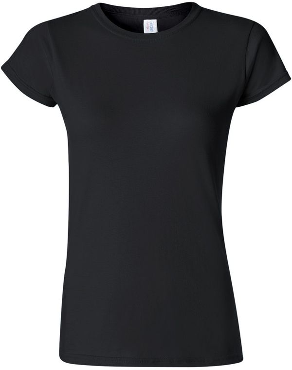 Am image of a Custom Gildan Softstyle Women's T Shirt in Black!