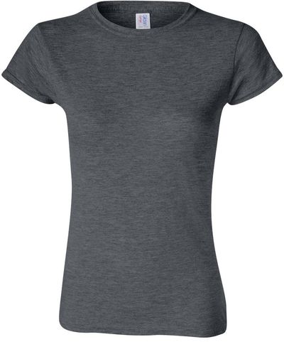 Am image of a Custom Gildan Softstyle Women's T Shirt in Dark Heather!