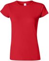 Am image of a Custom Gildan Softstyle Women's T Shirt in Red!
