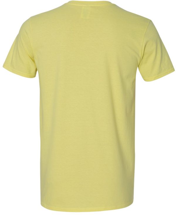 Am image of a Custom Gildan Softstyle T Shirt in Cornsilk!