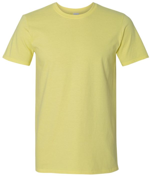 Am image of a Custom Gildan Softstyle T Shirt in Cornsilk!