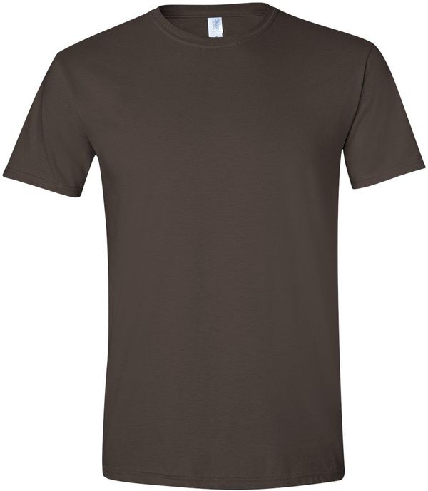 Am image of a Custom Gildan Softstyle T Shirt in Dark Chocolate!