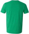 Am image of a Custom Gildan Softstyle T Shirt in Heather Irish Green!