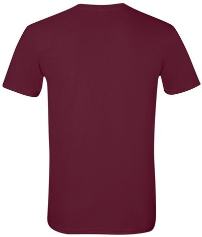 Am image of a Custom Gildan Softstyle T Shirt in Maroon!