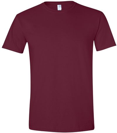 Am image of a Custom Gildan Softstyle T Shirt in Maroon!