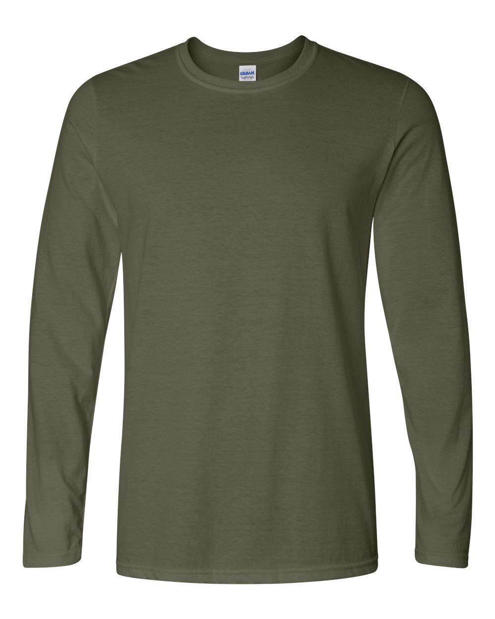 Gildan Softstyle Long Sleeve T Shirt in Military Green