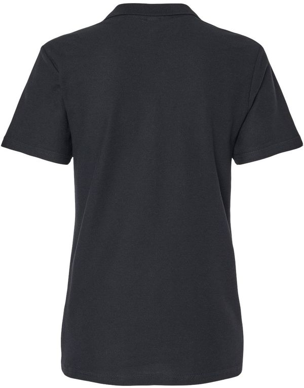 Am image of a Custom Gildan Softstyle Womens Pique Polo in Black!